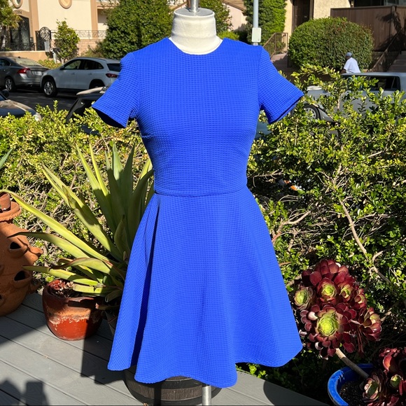 OPENING CEREMONY Waffle Weave Skater Dress Red Women’s Size Medium - Picture 7 of 7